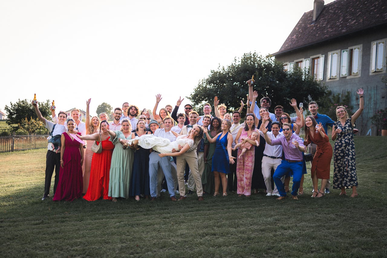 Wedding cocktail hour in Switzerland