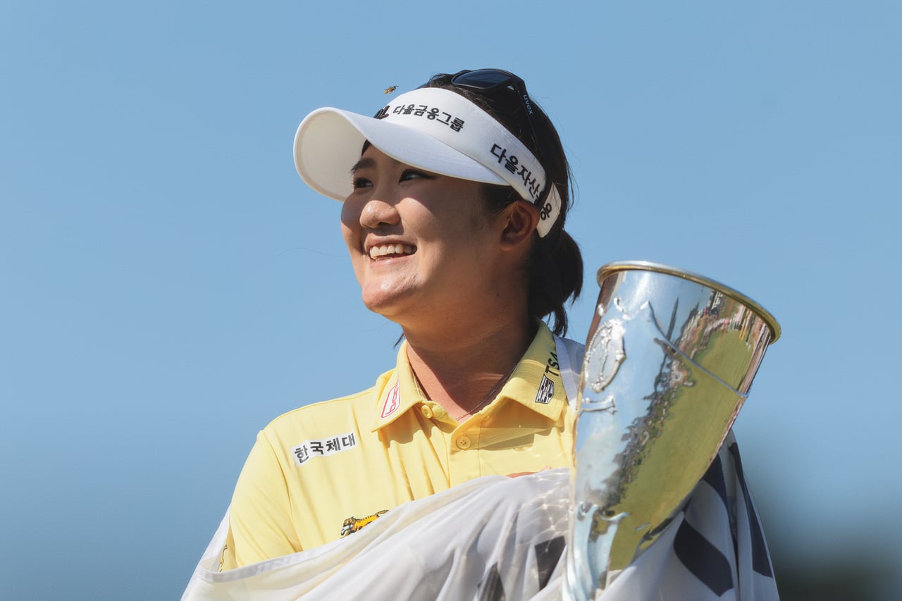The winner with her trophy