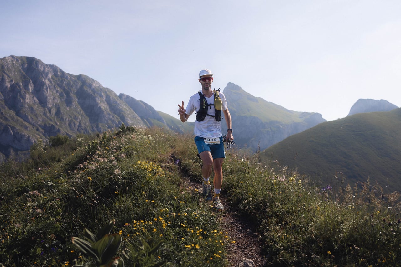 Start of a trail race in Haute-Savoie
